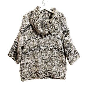 Land's End chunky knit marled cowl neck sweater, Size M